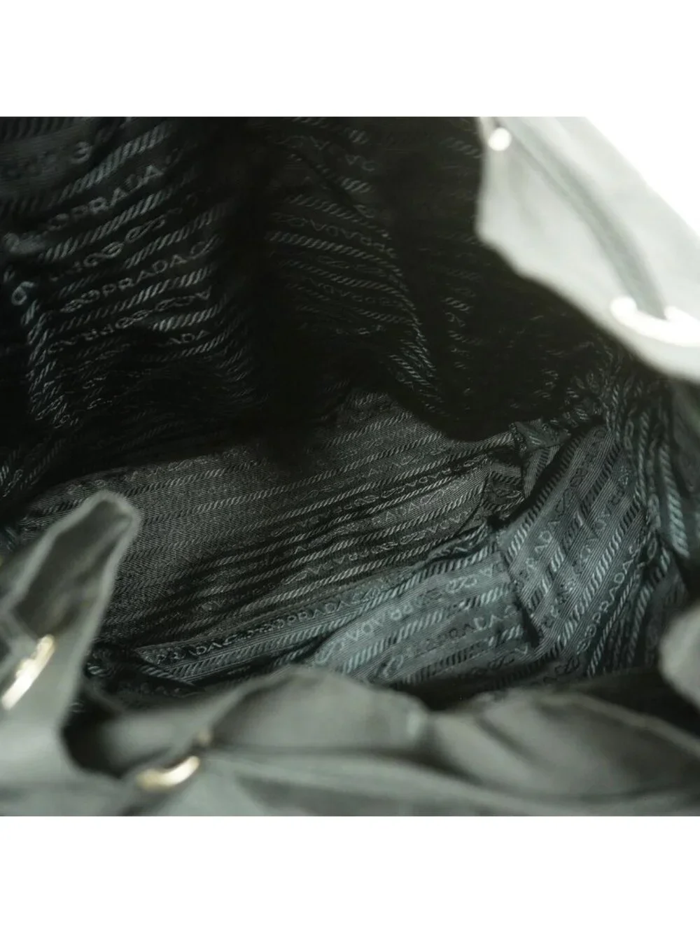 Prada Backpack Nylon Black Silver